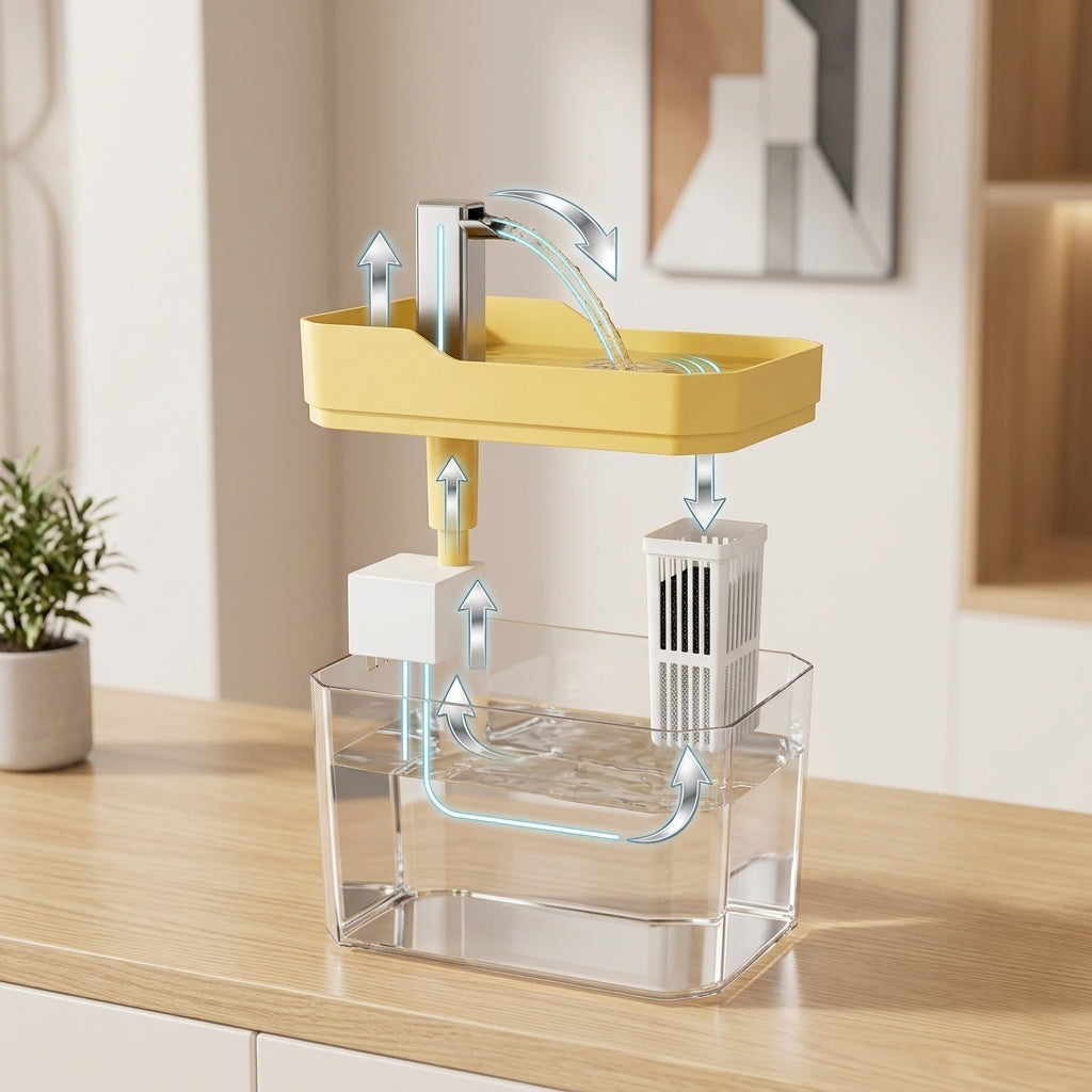 PureStream™ 1.5L Automatic Pet Water Fountain – Ultra-Quiet Smart Water Dispenser with Multi-Stage Filtration