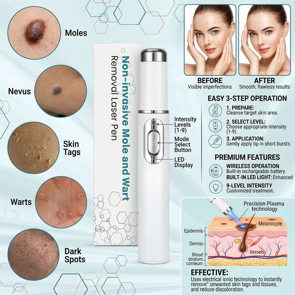 SpotFree™ Non-Invasive Mole & Wart Removal Laser Pen (Instant Home Care)
