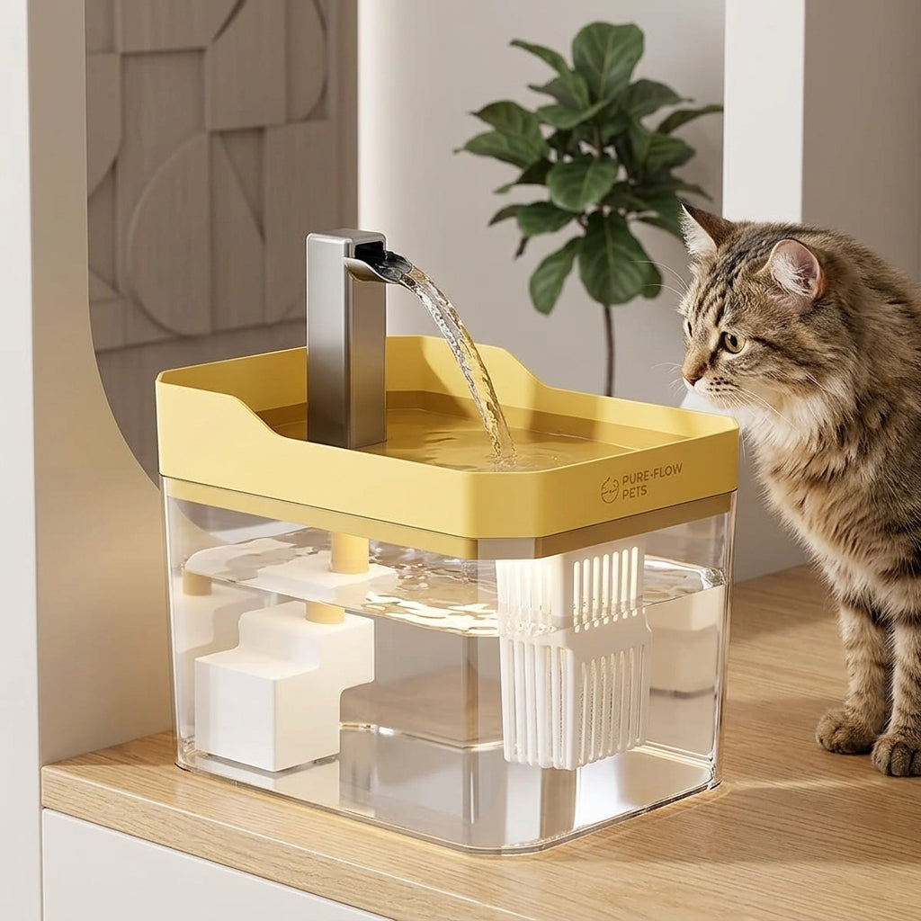 PureStream™ 1.5L Automatic Pet Water Fountain – Ultra-Quiet Smart Water Dispenser with Multi-Stage Filtration